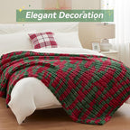 Negwoo Chunky Knit Throw Blanket, 30''*40'' Knitted Throw Chenille Yarn for Bed Couch, Handmade Stripe Crochet Big Thick Blanket, Machine Washable Cute Comfy Blanket for Home Decor