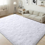 ISEAU Fluffy Rug Carpets Soft Shaggy Area Rugs Indoor Floor Mats for Kids Room Fuzzy Carpet Comfy Cute Nursery Mat Bedside Rug for Boys Girls Bedroom Living Room Home Decor Mat, 5ft x 8ft, White