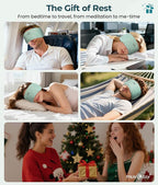 MUSICOZY Bluetooth 5.4 Sleep Headphones Eye Mask with Seaweed Fiber Cotton, Ultra Soft Fully Wrapped Sleep Mask with Headphones for Side Sleepers, 14 Hours Playtime, Gifts for Men Women