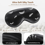 Sleep Mask Silk Eye Mask for Men Sleeping Mask, Adjustable Elastic Strap for Night Shading Sleep Mask, Soft and Comfortable for Both Men and Women(Black)