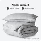 Bare Home Bedding Duvet Cover Extra Long - Premium 1800 Super Soft Collection - Lightweight, Duvet Cover - Soft Textured (Twin/Twin XL, Heathered Pewter)