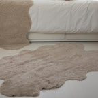 Nordic Sheep Real Sheepskin Rug 4x6 ft | Sheepskin Rugs for Living Room and Sofa | Large Bedside Rugs for Bedrooms is Breathable & Heat-regulating | Fluffy Rug in Color Beige