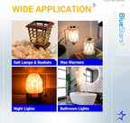 BlueStars E12 T20 Salt Lamp Bulb 120V 15W, 2700K Warm White, E12 Candelabra Base for Himalayan Salt Rock Lamps & Baskets, Scentsy Plug-in Wax Warmers, Night Lights - Pack of 8