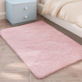 Shag Pink Small Rug 2x3 Area Rugs for Bedroom Dorm Bedside Living Room, Non-Slip Ultra Fluffy Soft Area Rugs for Entry, Kids Room, Study, Office, Playroom, Modern Small Carpet Décor