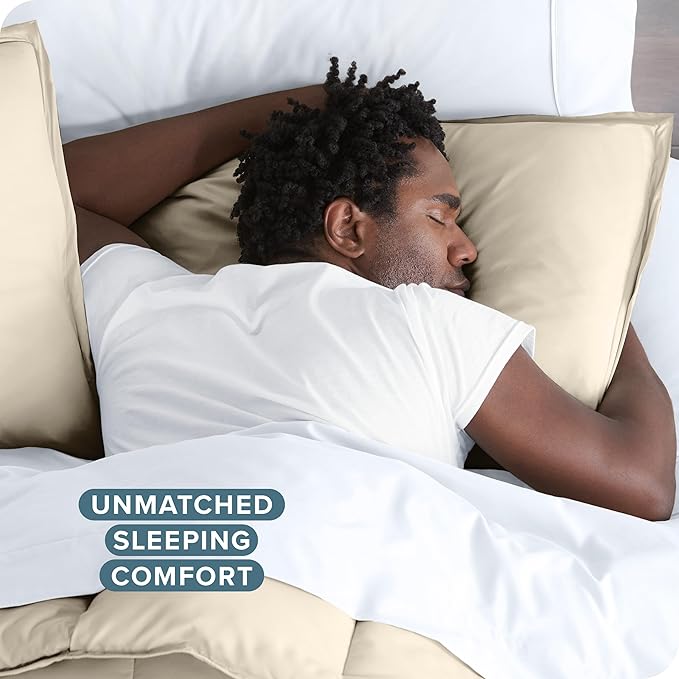 Bare Home Bedding Duvet Cover Extra Long - Premium 1800 Super Soft Collection - Lightweight, Cooling Duvet Cover - Soft Breathable Bedding (Twin/Twin XL, Sand)