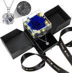 Lebana Preserved Blue Real Rose -Eternal Flowers Rose Birthday Gifts for Her Mom Wife Girlfriend Grandma on Valentines Mothers Day Christmas Anniversary Romantic-Blue