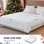 yescool Weighted Blanket for Adults (25 lbs, 88” x 104”, White) Cooling Heavy Blanket for Sleeping Perfect for 240-260 lbs, King Size Breathable Blanket with Premium Glass Bead