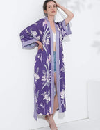 Aensso Long Soft Lightweight Silky Kimonos Robes for Women, Luxury Japanese Floral Womens Kimono Robe