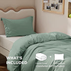 Bedsure Duvet Cover Twin/Twin XL Size - Soft Double Brushed Bedding Set for Kids & Adults, Zipper Closure, 2 Pieces, Includes 1 Duvet Cover (68"x90") & 1 Pillow Sham, NO Comforter, Sage Green