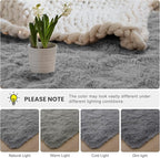 Macgace 4x6 Grey Area Rugs for Living Room, Super Soft Fluffy Rug with Non-Slip Backing for Girls Boys Bedroom Baby Nursery, Solid Shag Carpet Modern Home Interior Decor