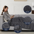 CuteKing Weighted Blanket - Weighted Blanket with Premium Glass Beads - Heavy Blanket Crystal Velvet for Comfort Sleep - Thick Blanket All Season (15lbs, 60"x80", Grey Bubble)