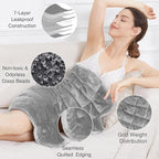 Alomidds Weighted Lap Blanket 7lbs, Cozy Breathable Flannel Weighted Lap Pad for Adults, Small Weighted Blanket for Travel, Couch, Grey, 29" x 24"
