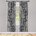 Lunarable Hamsa Window Curtains, Egyptian Boho Hand Shape Pattern Eye Design Bridal Night Inspired Art, Lightweight Decorative 2-Panel Set & Rod Pocket, Pair of - 28" x 63", Taupe Grey