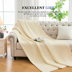 L'AGRATY Knitted Weighted Blanket - 48"x72" 20lbs Cooling Chunky Knit Heavy Blanket for Adults Braided Crochet Throw Thick Cable Yarn Knit Decorative No Beads Evenly Weighted Machine Washable