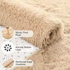 ISEAU Area Rugs 9x12 Feet for Living Room Rugs, Ultra Soft Fluffy Rugs for Bedroom, Non-Slip Modern Large Shag Bedroom Rug for Boys Kids Room Dorm Home Decor, Camel
