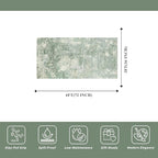 3x6 Washable Kitchen Runner Rug - Non Slip Stain Resistant Low-Pile Thin Wide Carpet Runners for Entryway Hallway Bathroom Bedside,Modern Neutral Abstract(Sage Green,3x6)