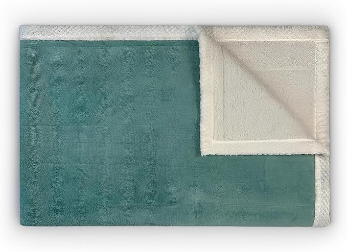 Sherpa Double-Sided Blankets, Plush & Cuddly Throw, Extra-Plush Thermal Fleece Blanket for Sofa/Couch/Bedding, Super Soft Living Room Blanket with Anti-Pilling (Green, 60×80)