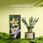 Airkeep Reed Diffuser Set with 6.76 fl oz Cashmere Vanilla Scent Essential Oils and 3 Leaves & 8 Diffuser Sticks,Bathroom Shelf Decor & Air Freshener, House Bedroom Office Decor & Gifts
