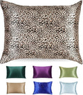 Blissy Silk Pillowcase - 100% Pure Mulberry Silk - 22 Momme 6A High-Grade Fibers - Silk Pillow Cover for Hair & Skin - Regular, Queen & King (Leopard, Queen)