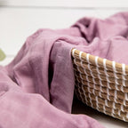 BWD Baby Swaddle Blanket – Ultra-Soft Bamboo Viscose & Organic Cotton Muslin – Lightweight, Breathable, Stretchy – Newborn Essential 47" (Mauve)