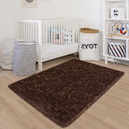 Fluffy Rugs for Bedroom Living Room 3x5 Brown Shaggy Area Rug Soft Plush Fuzzy Fur Throw Carpets Kids Rug for Nursery Kids Room Dorm Home Decor Aesthetic