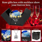 2 Preserved Real Rose with Heart I Love You Necklace- Eternal Rose Birthday Gifts for Women Wife Girlfriend Her Mom on Festivals Gifts Christmas Valentines Mothers Day Anniversary-2 Colour Blue