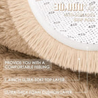 OLANLY 2x7 Machine Washable Runner Rugs for Hallway, Soft Fluffy Shaggy Bedside Rugs for Bedroom, Living Room, Indoor Floor Carpet for Kids Girls and Boys, Nursery Rooms, Home Decor Aesthetic, Beige