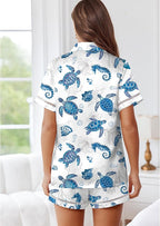 Ekouaer Womens Silk Pajama Sets Button Up Satin Pjs Short Sleeve 2 Piece Pj Sets Cute Lounge Sets with Chest Pocket