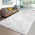 White Faux Fur Sheepskin Rug 6x9 Fuzzy Fur Rug Fluffy Carpet for Living Room Bedroom Luxury Room Decor, Washable Large Area Rugs for Kids Room Nursery Playroom