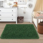 Fluffy Rugs for Bedroom Living Room 3x5 Green Shaggy Area Rug Soft Plush Fuzzy Fur Throw Carpets Kids Rug for Nursery Office Dorm Room Home Decor Aesthetic