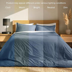 Bare Home 100% Organic Cotton Queen Duvet Cover Set - Crisp Percale Weave - Lightweight & Breathable - Cooling Duvet Cover Set (Queen, Bering Sea)