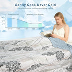 Cooling Comforter Twin Size, Cooling Blankets for Hot Sleepers, Breathable Lightweight Cold Blanket, Ultra Soft Thin Summer Bedding (Green, Twin)