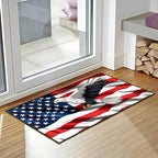 Eagle Flag Independence Day Area Rug 2x3 ft Entry Rug Washable Boho Rugs Non Slip Low Pile Floral Door Mat Small Carpet for Bedroom, Bedside, Kids Room, Office, Dining Room