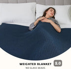 L'AGRATY Knitted Weighted Blanket - 50"x60" 7lbs Cooling Chunky Knit Heavy Blanket for Adults Braided Crochet Throw Thick Cable Yarn Knit Decorative No Beads Evenly Weighted Machine Washable