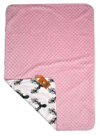 Dear Baby Gear - Reversible Baby Blankets - Soft Nursery Blanket for Newborn - Toddler Blankey - Throw Blanket for Boys & Girls - Infant Blankets - 40x30 (Girl Antler Flowers - Pink Dot)
