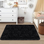 Black Shaggy Rugs for Bedroom Living Room 3x5 Plush Fluffy Rug Soft Fuzzy Fur Home Decor Non Slip Modern Indoor Furry Floor Carpet Throw Area Rug for Nursery Kids Boys Room Dorm Office