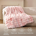 Bedsure GentleSoft Fluffy Fuzzy Cute Pink Blanket Teen Girls Gifts, Soft Cozy Faux Fur Throw Blanket, Valentines Tie-Dye Pink Room Decor for Girlfriend Women, Thick Warm Plush Room Decor Gifts for Her