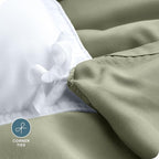 Bare Home Bedding Duvet Cover Full Size - Premium 1800 Super Soft Collection - Lightweight, Cooling - Soft Breathable Bedding Duvet Cover (Full, Sage)