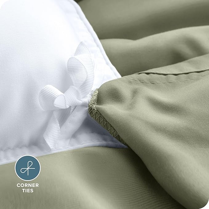 Bare Home Bedding Duvet Cover Extra Long Size - Premium 1800 Super Soft Collection - Lightweight, Cooling - Soft Breathable Bedding Duvet Cover (Twin/Twin XL, Sage)