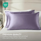 Satin Pillowcase 2 Pack - Queen Size (20"x30", Lavender) - Silky Pillow Cases for Hair and Skin - Satin Pillow Covers with Envelope Closure - Extra Soft Premium Microfiber