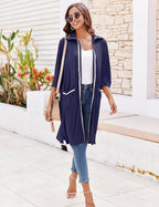 Ekouaer Women Zipper Robe Lightweight House Coat Zipper Front Short Bathrobes Soft Nightgown with Pockets S-3XL