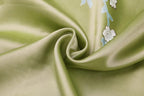 Women's Short Kimono Robes Bride and Bridesmaid Satin Floral Bathrobe Peacock Sleepwear Dressing Gown for Wedding Party