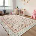 CRYPTOLITE Area Rug for Living Room, 9x12 Machine Washable Non Slip Large Faux Wool Throw Rug, Low Pile & Non-Shedding Boho Large Carpet Rugs for for Dining Room, Bedroom, Office (Pale Yellow)