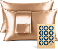 Pure Bedding Satin Pillowcase 2 Pack - Queen Size (20"x30", Rose Gold) - Silky Pillow Cases for Hair and Skin - Satin Pillow Covers with Envelope Closure - Extra Soft Premium Microfiber