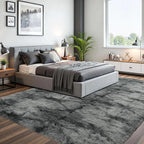 junovo 5x8 Area Rugs - Non-Slip Ultra Soft Washable High Pile Bedroom Rug for Kids, Living Room, Nursery & Dorm, Grey Flame Retardant Plush Shaggy Rug Home Decor