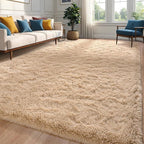 Beige Area Rug 8x10 Large Rugs for Living Room Bedroom, Fluffy Soft Rug Modern Carpets for Kids Room, Non-Skid Rectangular Indoor Rug for Girls Boys Playroom Nursery Room Home Decor