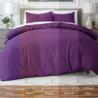 Bare Home Bedding Duvet Cover Queen Size - Premium 1800 Super Soft Collection - Lightweight, Cooling Duvet Cover - Soft Breathable Bedding (Queen, Plum)