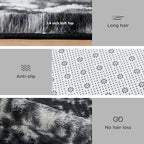 Litanika 9x12 Fluffy Shag Faux Fur Area Rug for Living Room Bedroom, Tie-Dyed Black White High Pile Soft Plush Shaggy Furry Bedside Playroom Dorm Carpet, Non-Slip, Non-Shedding Modern Indoor Floor Rug