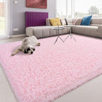 Softlife Ultra Soft Fluffy Area Rugs for Bedroom, Girls and Boys Room Kids Room Nursery Rug, 3 x 5 Feet Shaggy Fur Indoor Plush Modern Floor Carpet for Living Room Christmas Decor, Pink