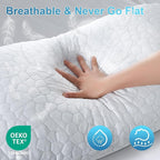 QUTOOL Cooling Pillow for Sleeping 2 Pack,Luxury Shredded Memory Foam Bed Standard Pillows Set of 2,Cool Pillow for Hot Sleepers Adjustable Firm Pillow for Side,Back,Stomach Sleepers Soft Yet Support